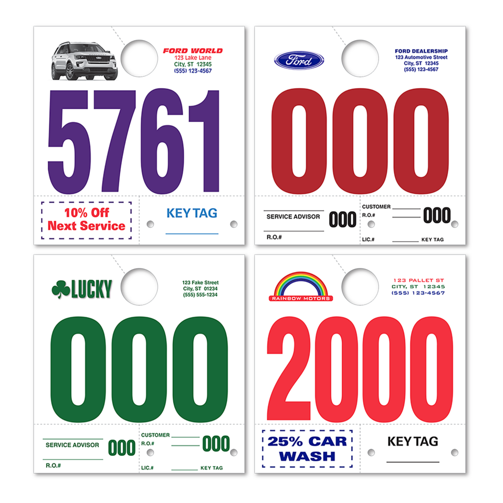 Examples of Custom Heavy Stock Side Padded Dispatch Numbers